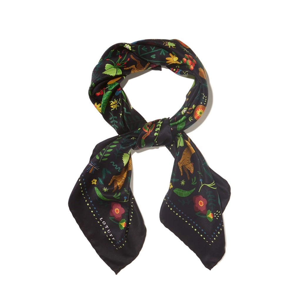 Lotuff 100% Italian Silk scarf with hand rolled edges